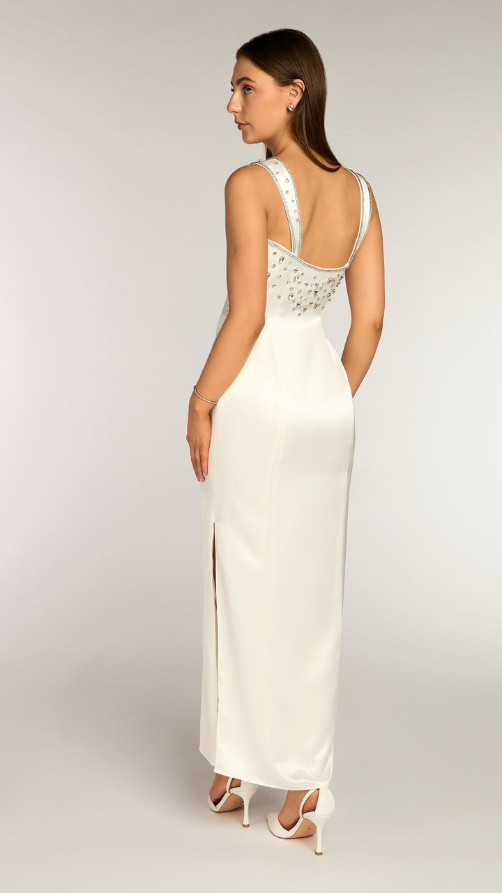 THE ANDY SATIN DRESS WHITE