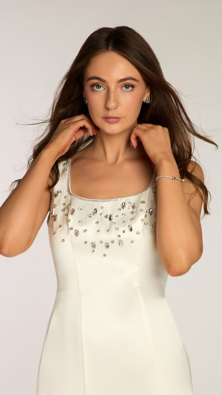 THE ANDY SATIN DRESS WHITE