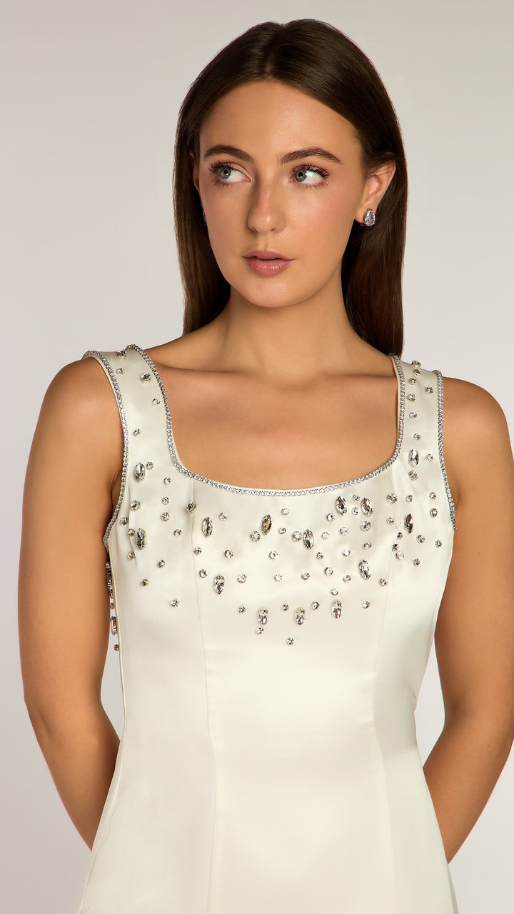 THE ANDY SATIN DRESS WHITE