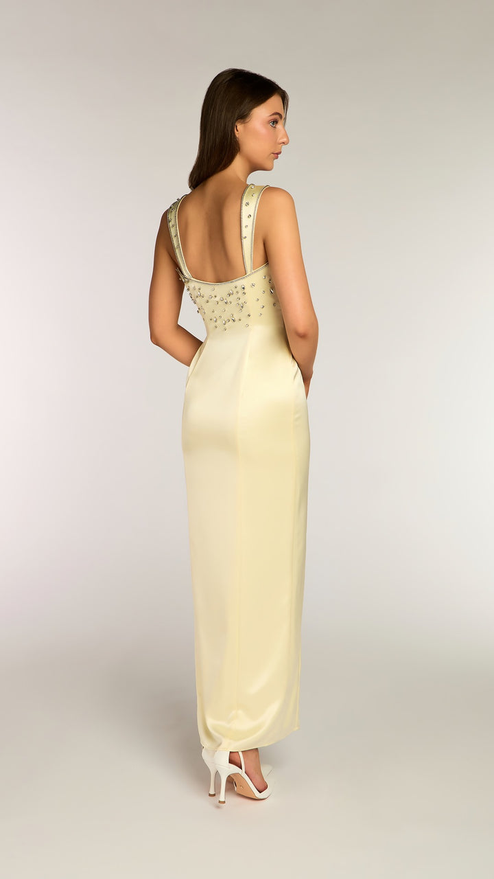THE ANDY SATIN DRESS YELLOW